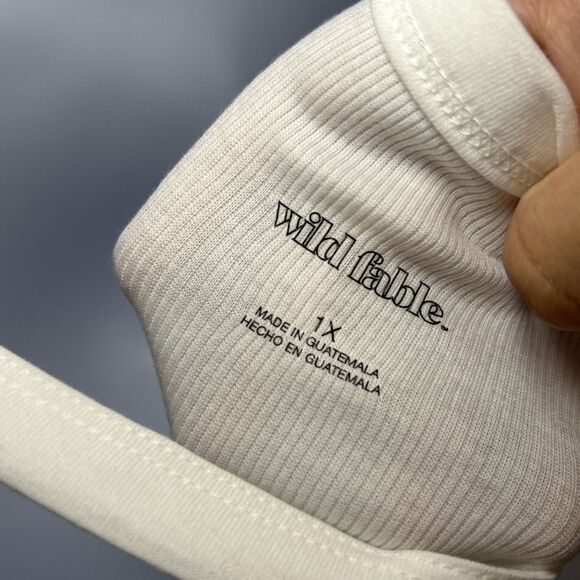 NWT Wild Fable Ribbed Tank Top White Sleeveless Basic Women’s Size 1X Plus - Picture 8 of 14